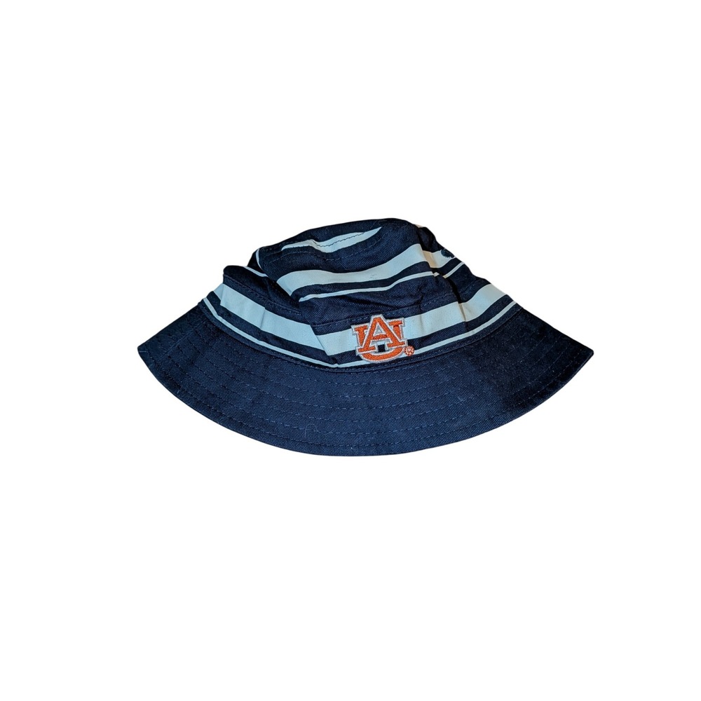 Two Feet Ahead Auburn Tigers Infant Bucket Hat Navy Blue Striped Cotton‎ AU Logo